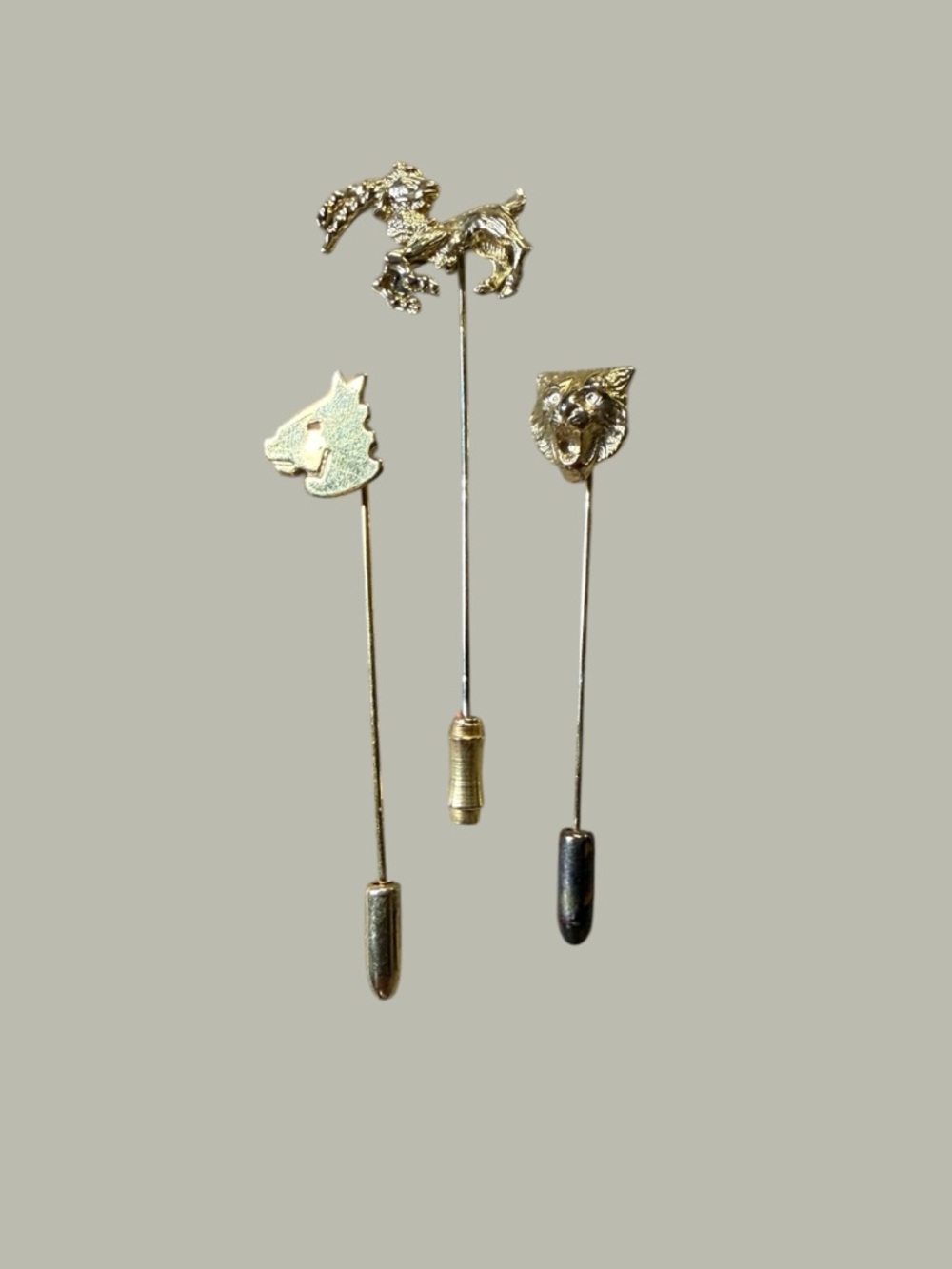 Gold-Tone Animal Stick Pin Set - Elegant Lapel Jewelry